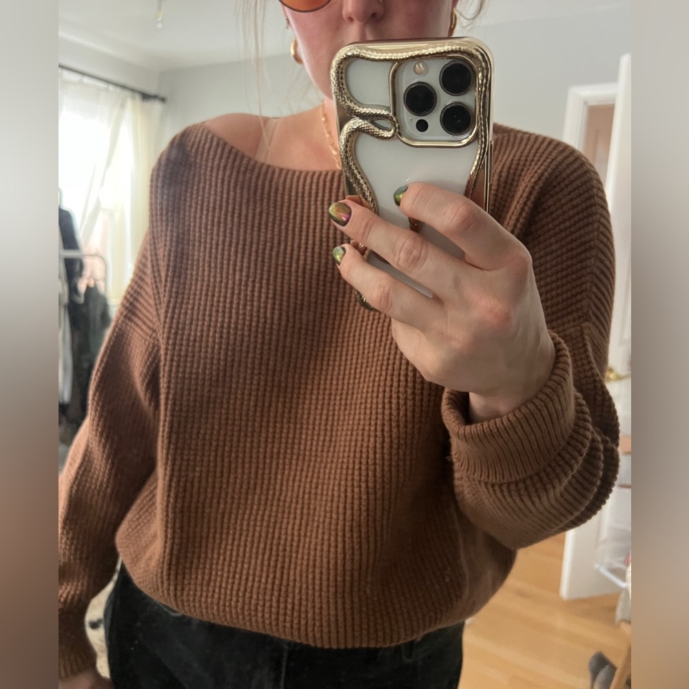 French Connection Brown Crew Neck Sweater